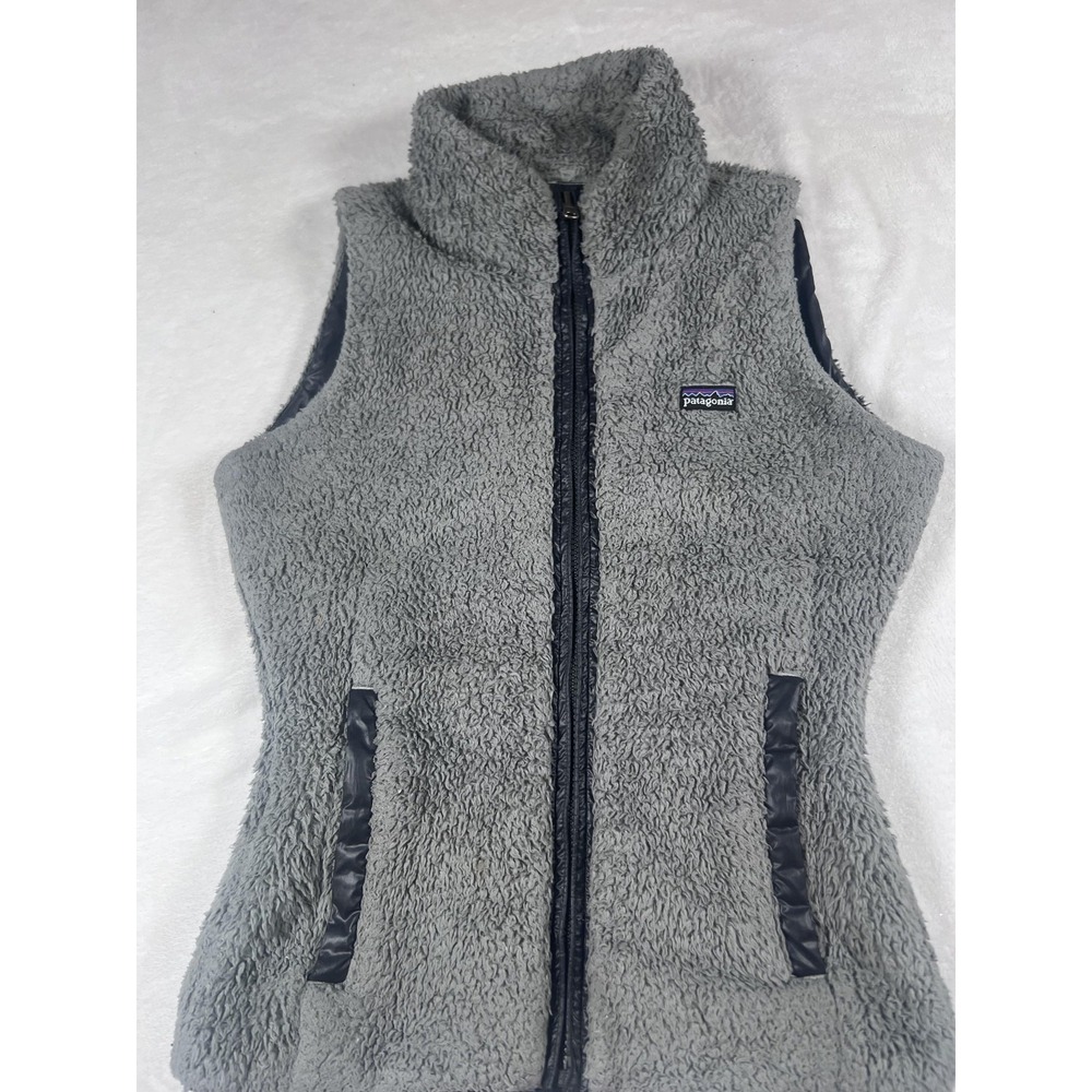 Patagonia Reversible Fleece‎ Vest Womens Small Gray Sherpa Zip Cozy Outdoor